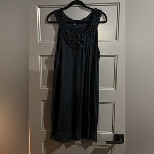 banana republic navy cotton jersey and silky material tank dress sz XL